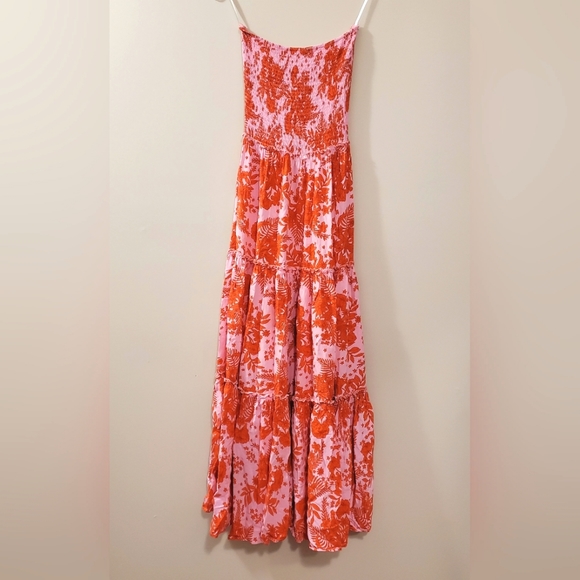 Abel the Label Dresses & Skirts - Abel the Label (Anthropologie) - Smocked tiered maxi dress pink floral - Size M